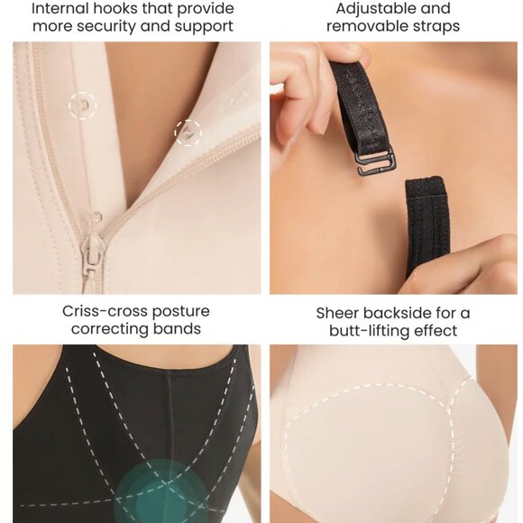 Butt-lifting compressive bodysuit - Styles 283 - Picture 4 of 5